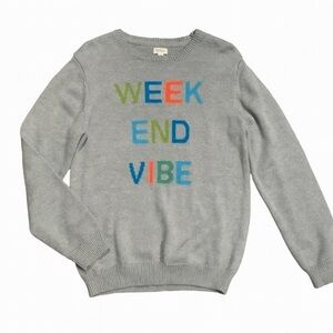 Gymboree Gray Knit Sweater with Colorful Weekend Vibe Small 5/6 NWT